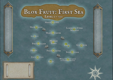 Bản đồ Blox Fruit Sea 1 Map 3, tất cả các đảo update mới nhất 2023